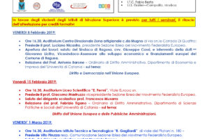 Seminari informativo-formativi sui Trattati dell’UNIONE EUROPEA a cura della SEZIONE IBLEA DEL MOVIMENTO FEDERALISTA EUROPEO