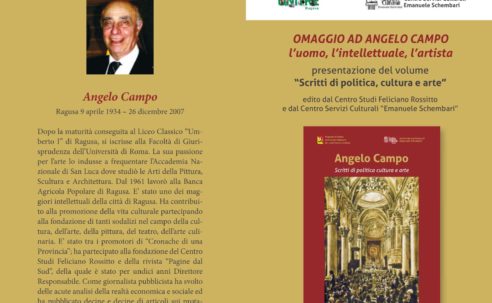Omaggio ad ANGELO CAMPO. Presentazione del volume “Scritti di politica, cultura e arte”